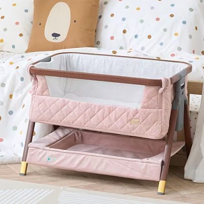 Tutti Bambini CoZee Luxe Mini Me Crib - Walnut & Blush