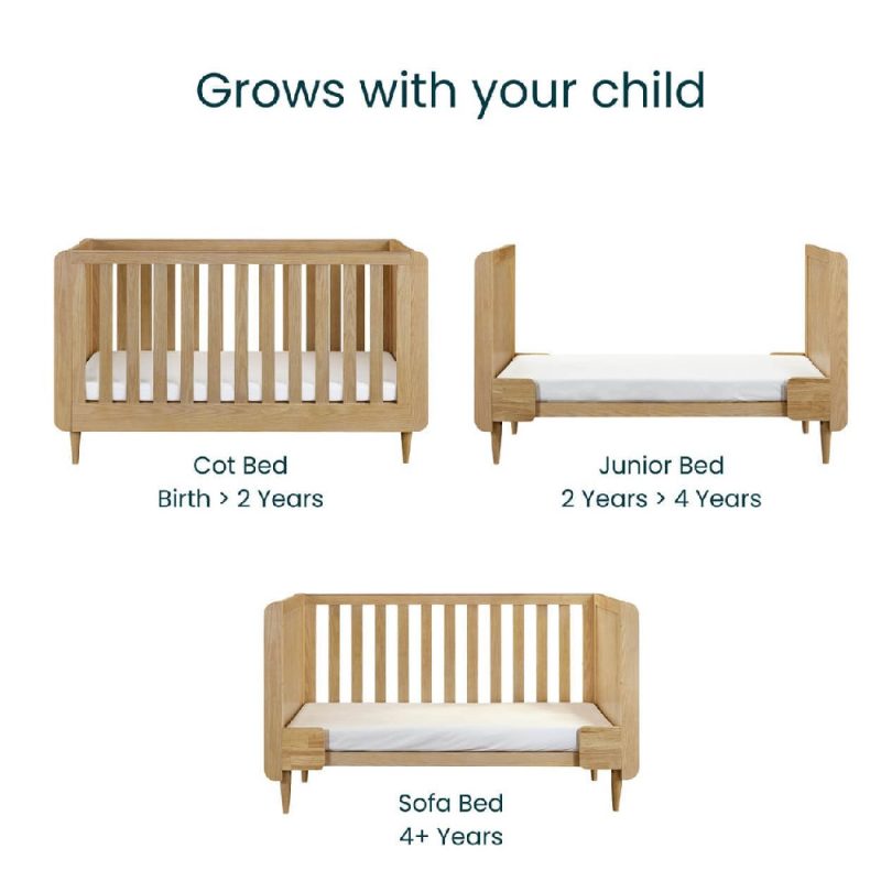 Tutti Bambini Japandi Mini Cot Bed - Light Oak