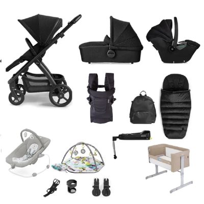 Silver Cross Tide 13 Piece Travel System Bundle Black