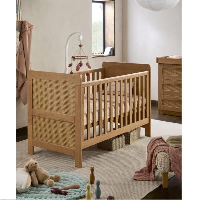 Mamas & Papas Esna Cotbed and Mattress - Rattan