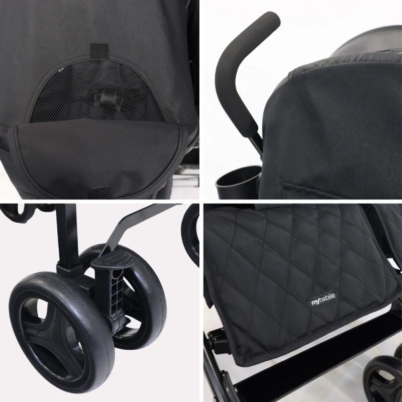 My Babiie Double Stroller - Black