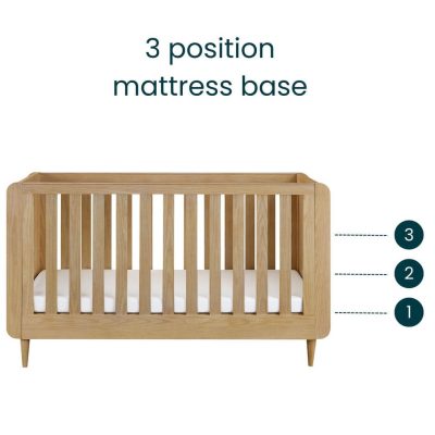 Tutti Bambini Japandi Mini Cot Bed - Light Oak