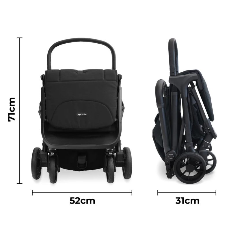 My Babiie Plus Auto-Fold Stroller Black