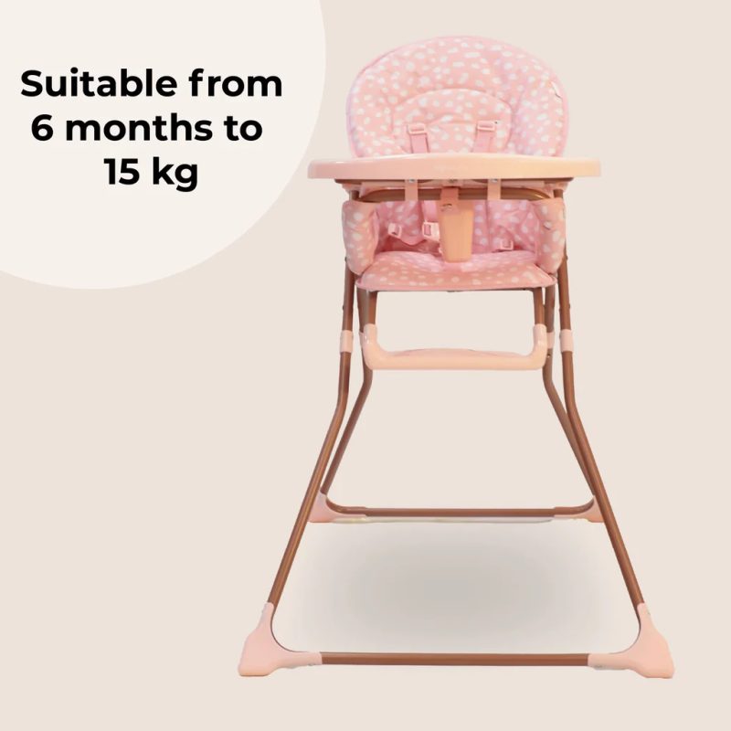 My Babiie Compact Highchair - Pink Dalmatian