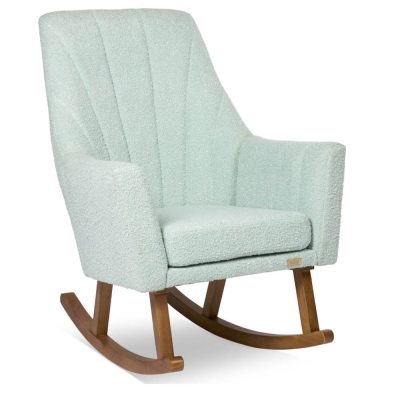 Jonah Luxe Rocking Chair & Foot Stool - Boucle Ocean Stone