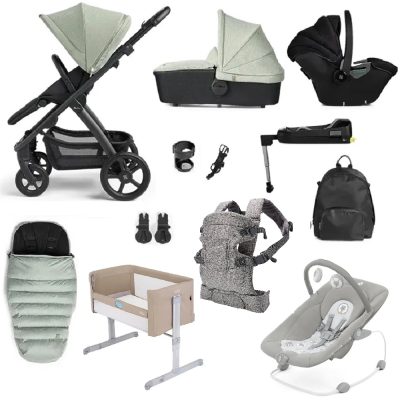 Silver Cross Tide 12 Piece Travel System Bundle Sage