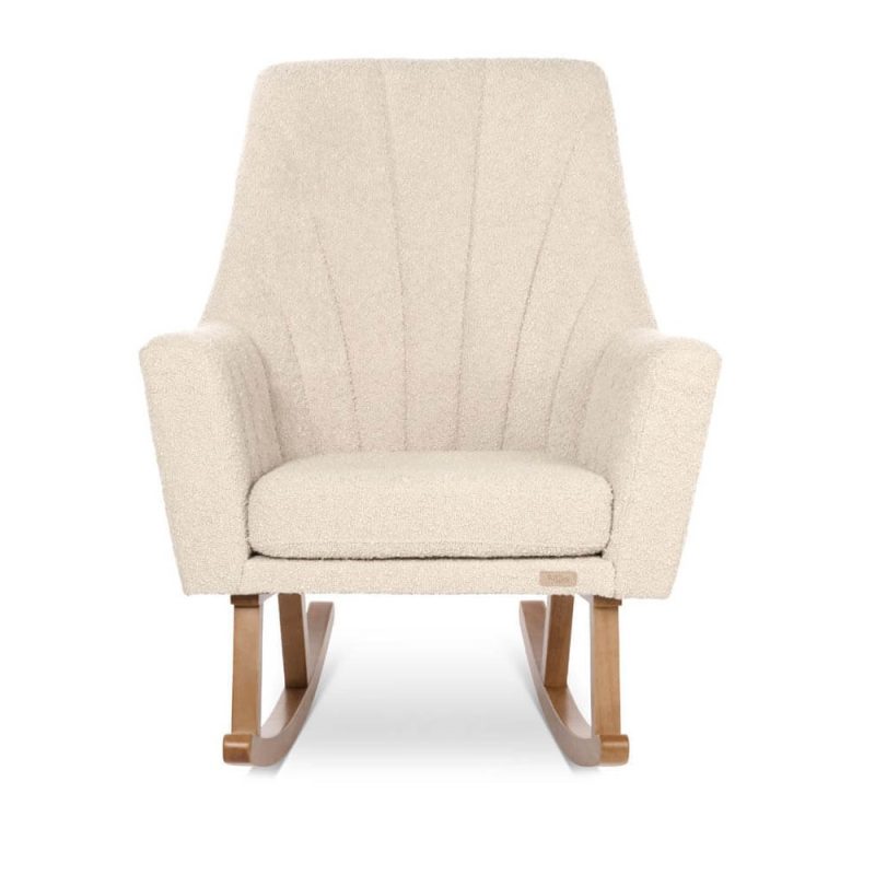 Jonah Luxe Rocking Chair & Foot Stool - Boucle Mushroom