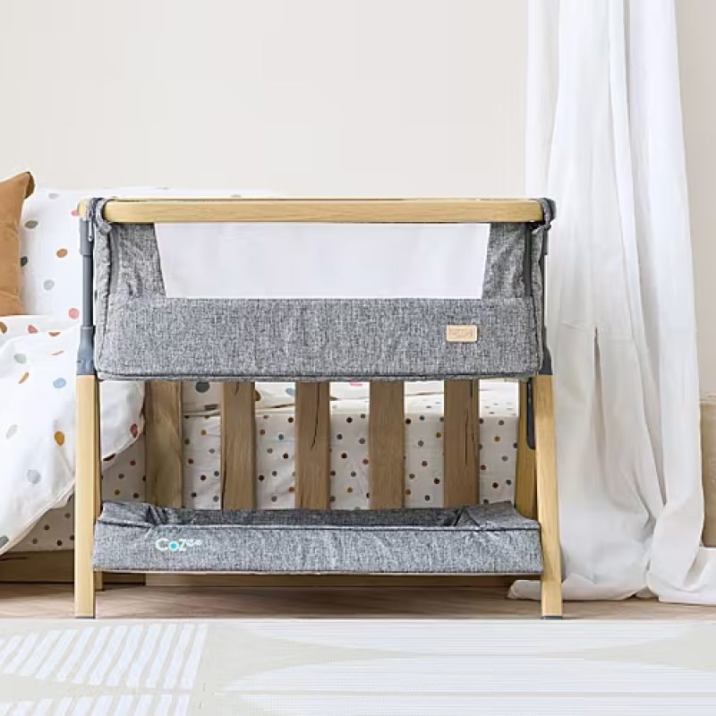 Tutti Bambini CoZee Mini Me Play Crib - Oak & Charcoal