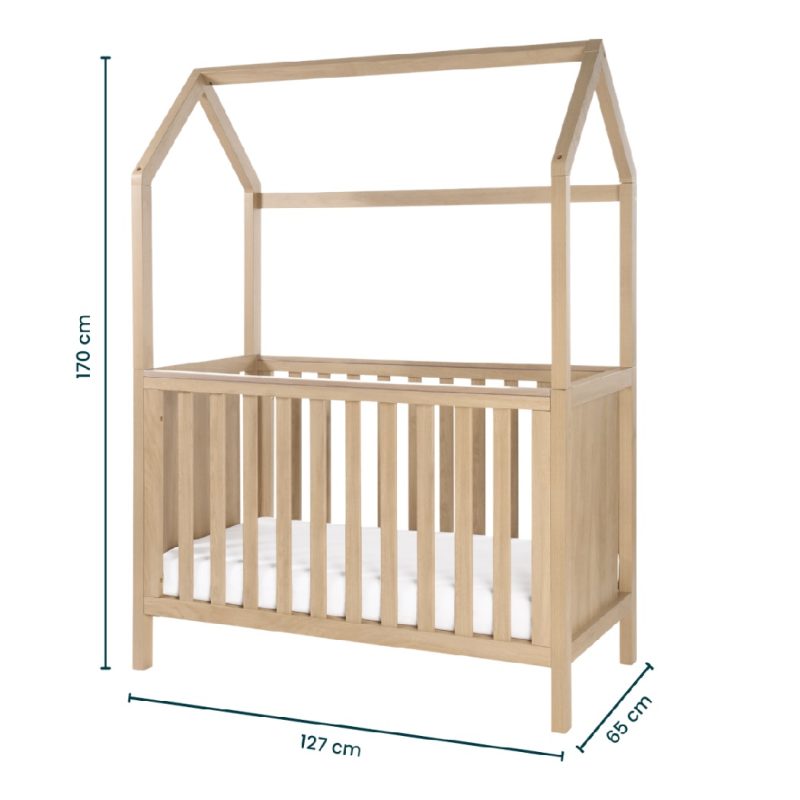 Tutti Bambini Casa Mini House Cot Bed - Harvest Oak