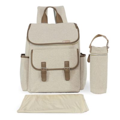 My Babiie Backpack Changing Bag - Oatmeal Herringbone