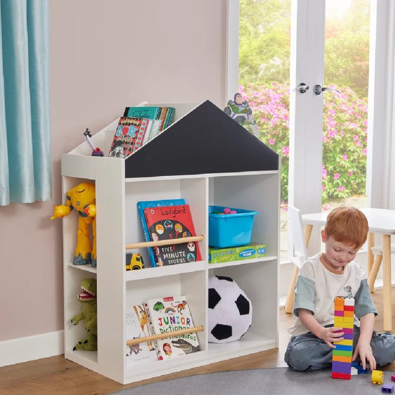 Liberty House Toys Kids White Blackboard Bookcase and Storage Cabinet