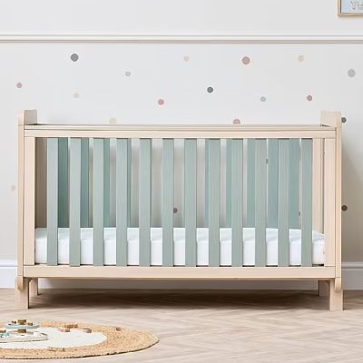 Tutti Bambini Kuba Cot Bed - Pickled Oak/Sage Weave