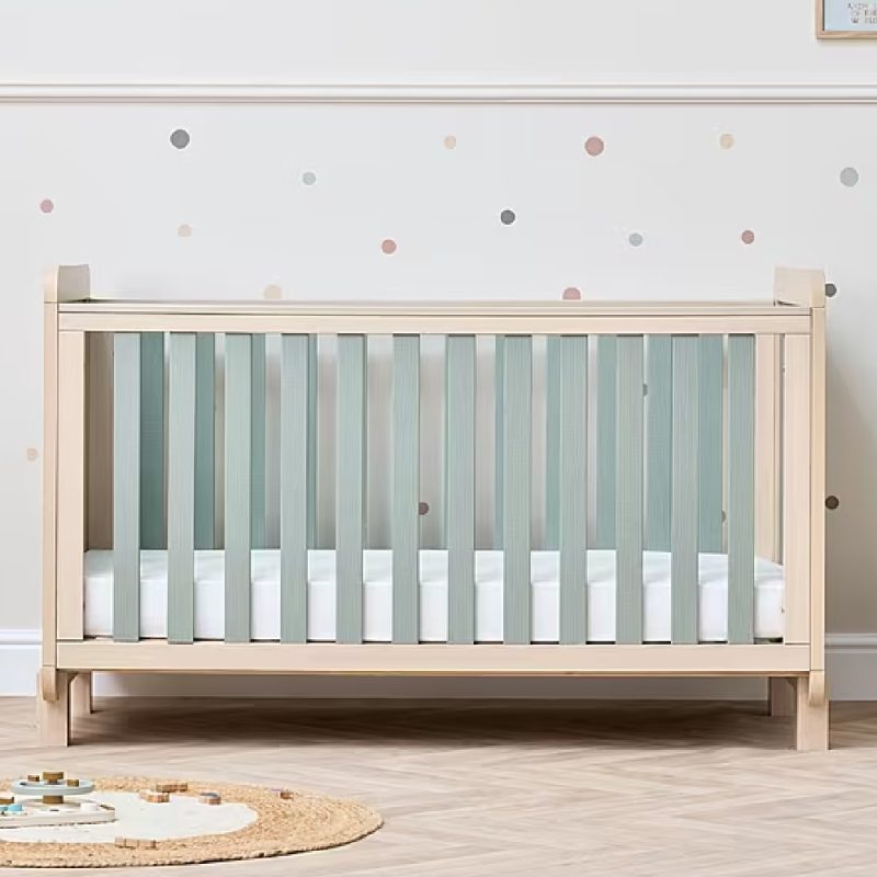 Tutti Bambini Kuba Cot Bed - Pickled Oak/Sage Weave