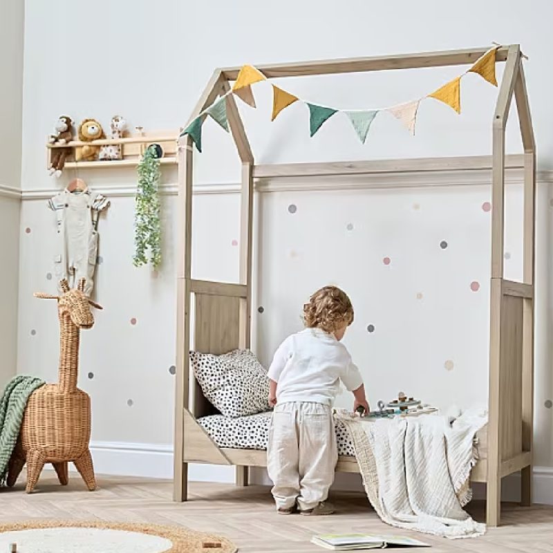 Tutti Bambini Casa Mini House Cot Bed - Harvest Oak