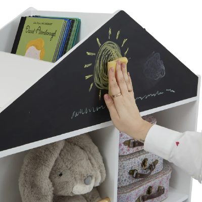 Liberty House Toys Kids White Blackboard Bookcase and Storage Cabinet