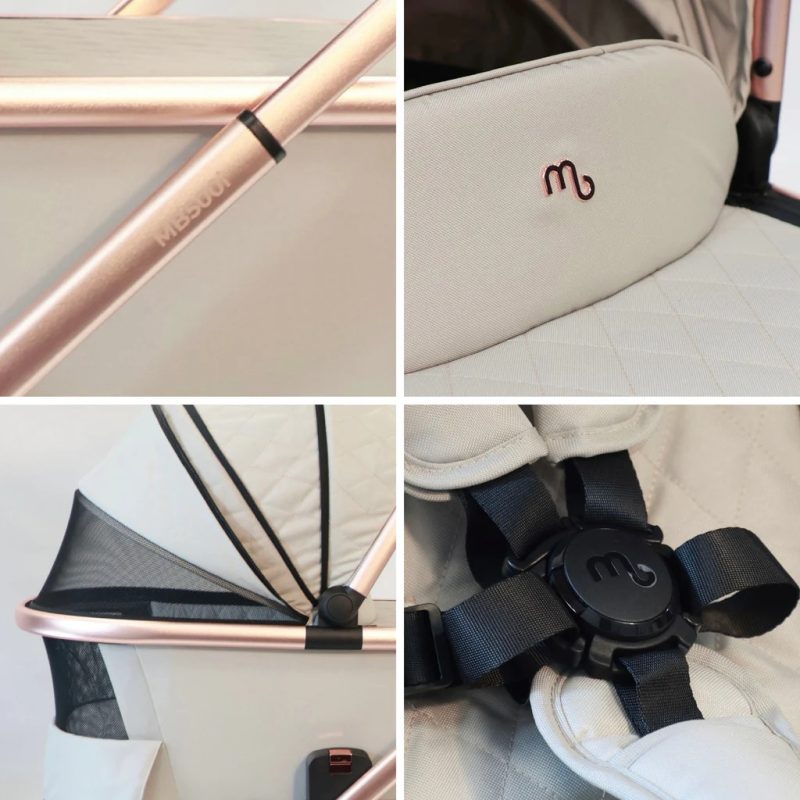 My Babiie MB500 3-in-1 Travel System - Rose Gold Stone