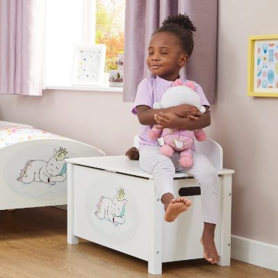 Liberty House Toys Kid’s Wooden Unicorn Toy Box