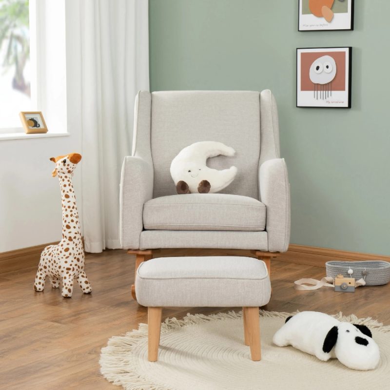 Babymore Ida Nursing Chair with Footstool – Cashmere