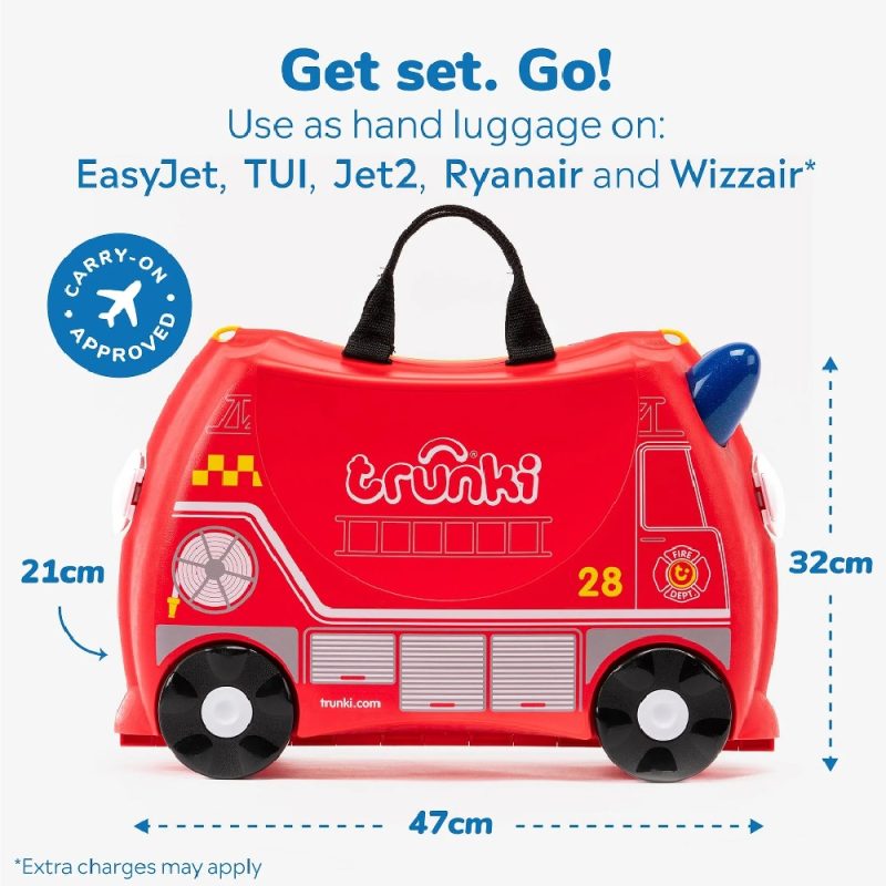 Trunki Ride-On Suitcase - Frank the Fire Engine