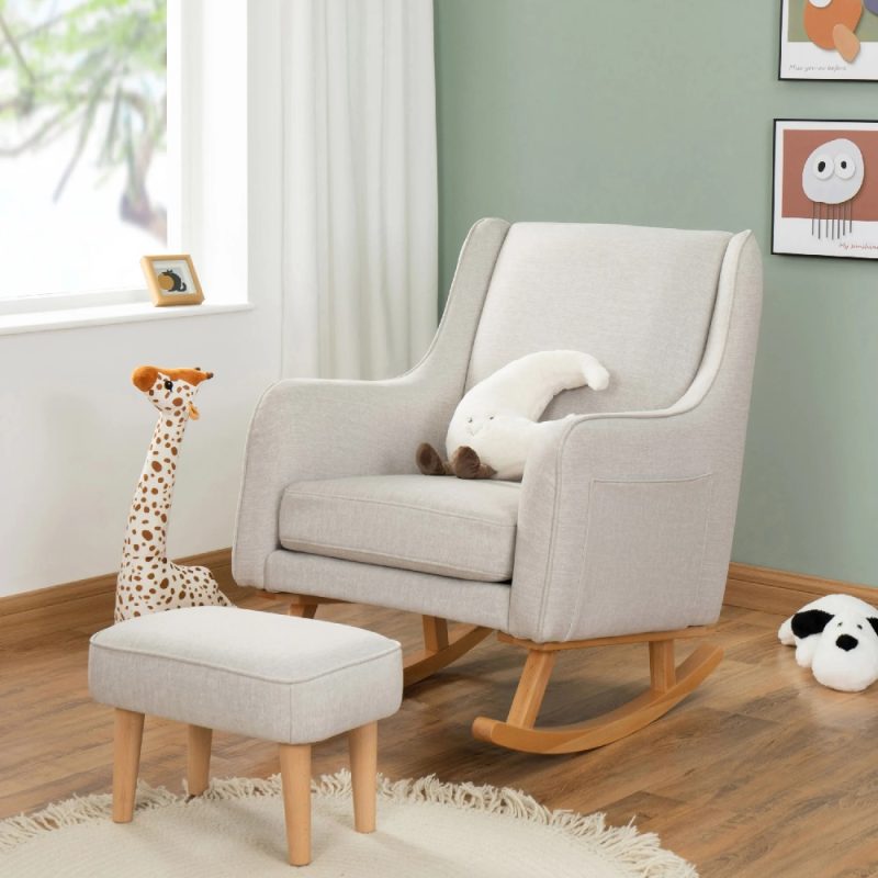 Babymore Ida Nursing Chair with Footstool – Cashmere