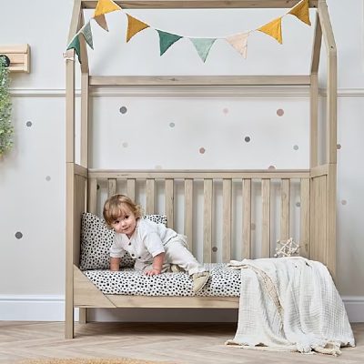 Tutti Bambini Casa Mini House Cot Bed - Harvest Oak