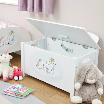 Liberty House Toys Kid’s Wooden Unicorn Toy Box