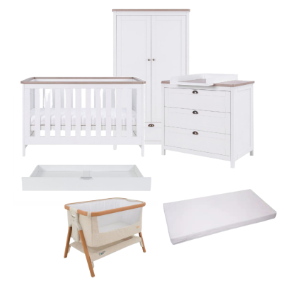 Tutti Bambini Verona 6 Piece Newborn Room Set - White Oak