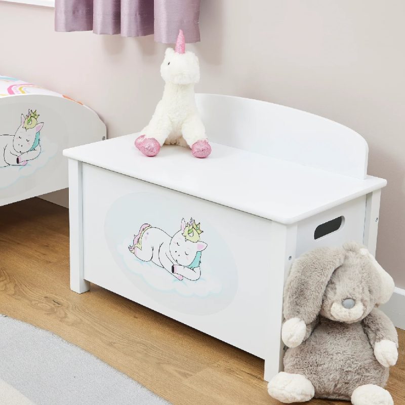 Liberty House Toys Kid’s Wooden Unicorn Toy Box