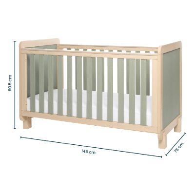 Tutti Bambini Kuba Cot Bed - Pickled Oak/Sage Weave