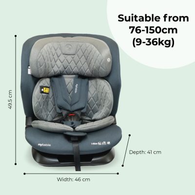 My Babiie MBCS123 i-Size Car Seat - Slate Blue