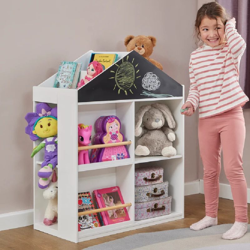 Liberty House Toys Kids White Blackboard Bookcase and Storage Cabinet