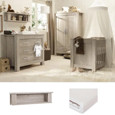 babystyle bordeaux ash 3 piece with shelf