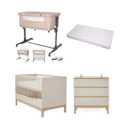 Obaby Astrid 5 Piece Newborn Room Set Bundle - Satin/Oak