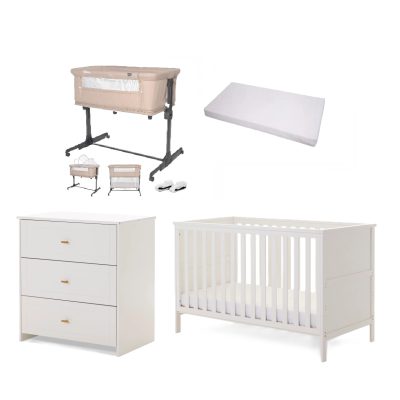 Obaby Evie 5 Piece Newborn Room Set Bundle - White