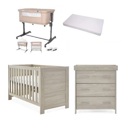 Obaby Nika 5 Piece Newborn Room Set Bundle - Grey Wash