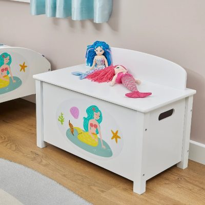 Liberty House Toys Kid’s Wooden Mermaid Toy Box