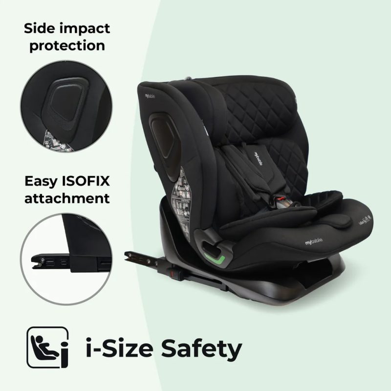 My Babiie MBCS123 i-Size Car Seat - Black Melange