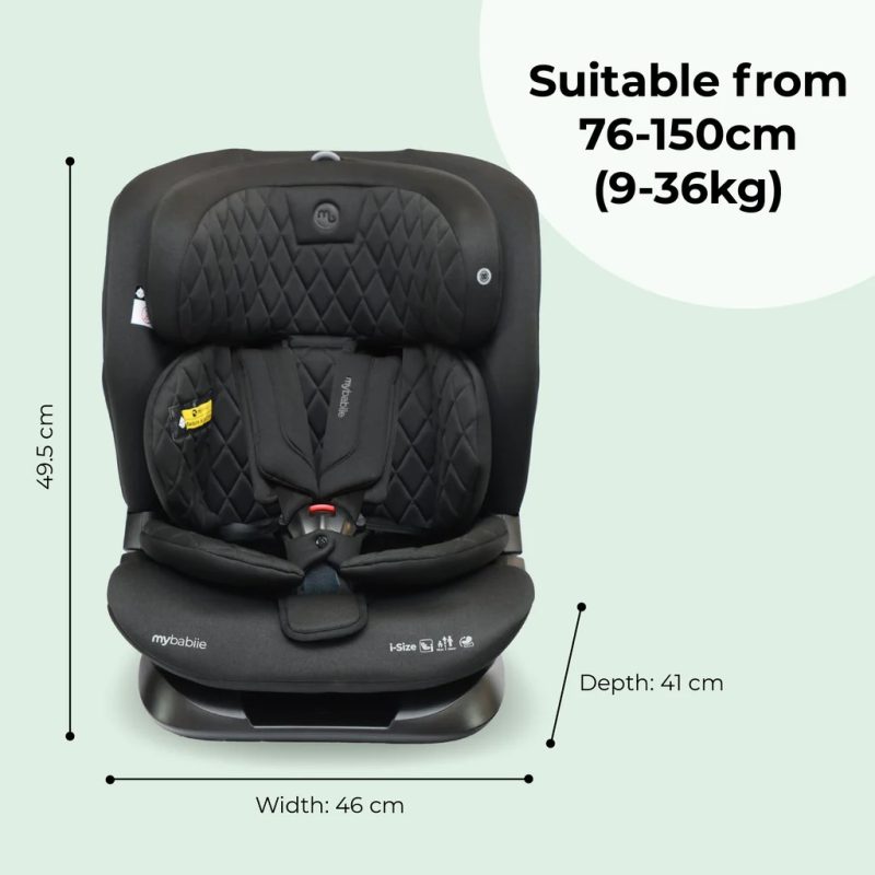 My Babiie MBCS123 i-Size Car Seat - Black Melange