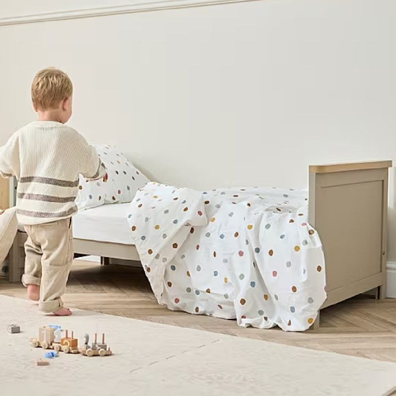 Tutti Bambini Misha Cot Bed - Mushroom/Golden Oak