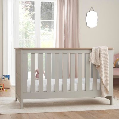 Tutti Bambini Verona Cot Bed - Dove Grey/ Oak