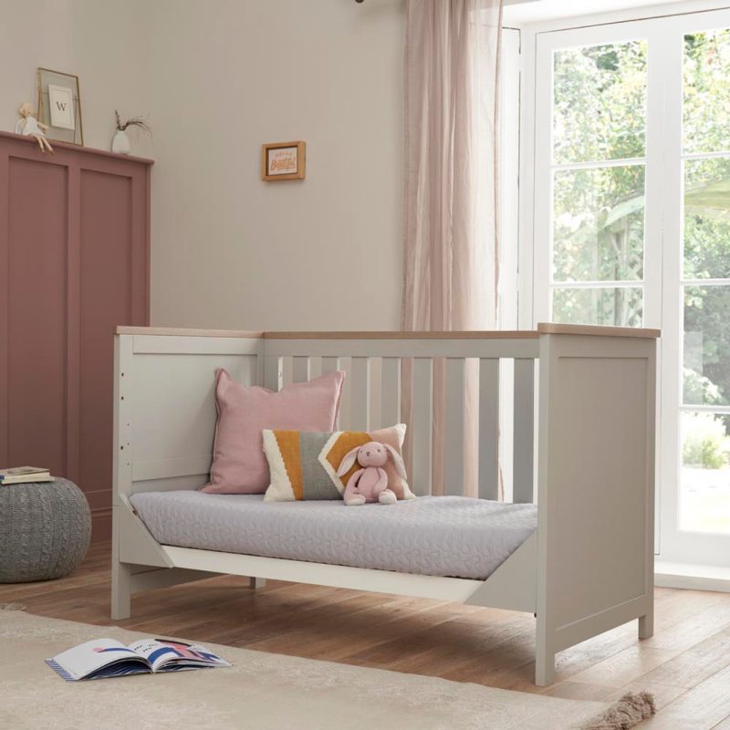 Tutti Bambini Verona Cot Bed - Dove Grey/ Oak