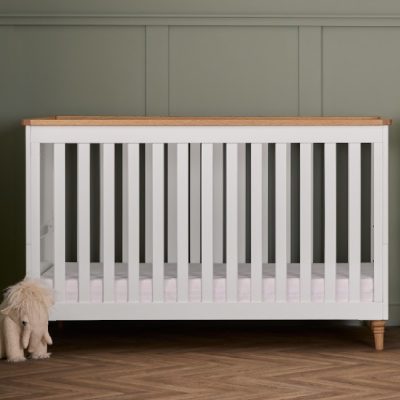 Orla Cot Bed - White with Oak