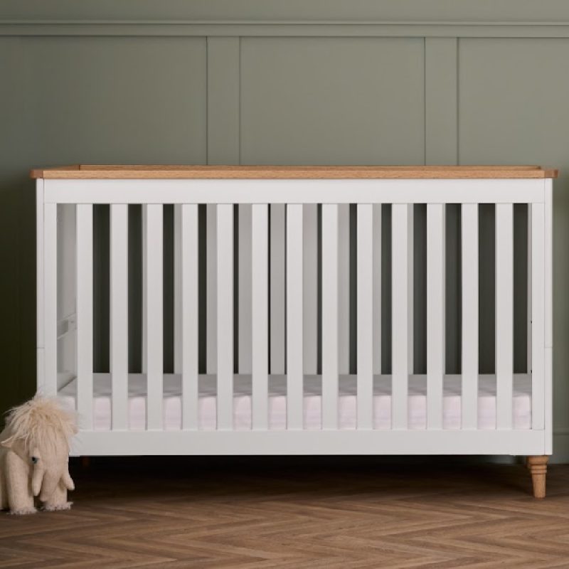 Orla Cot Bed - White with Oak