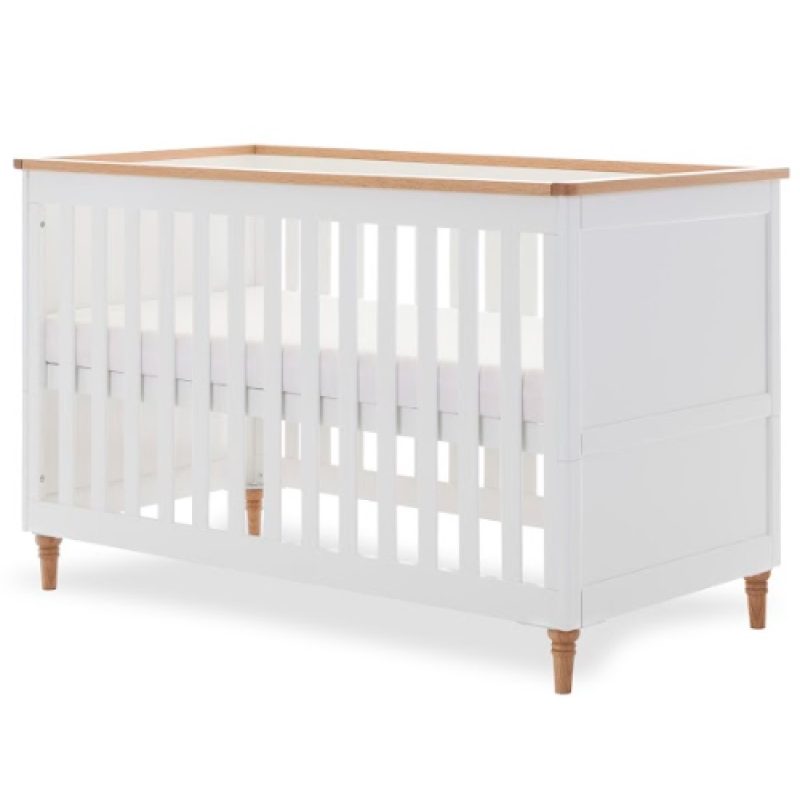 Orla Cot Bed - White with Oak