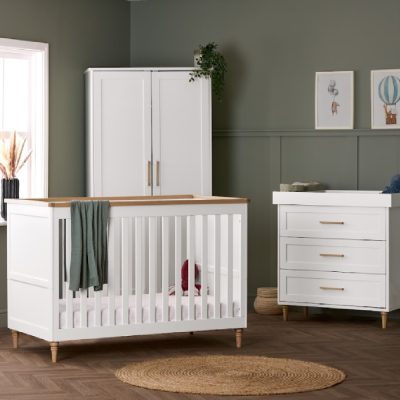 Obaby Orla 3 Piece Room Set - White with Oak