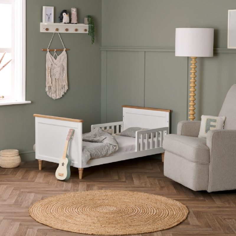 Orla Cot Bed - White with Oak