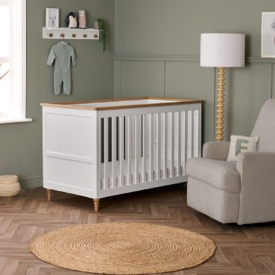 Orla Cot Bed - White with Oak